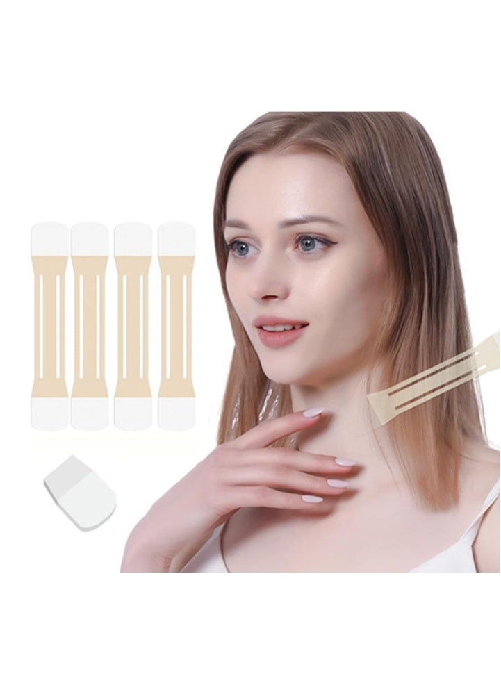 الواحة-TH شرائط شد الرقبة، أشرطة شد غير مرئية للرقبة، شرائط وأربطة لرفع التجاعيد، لصقات مكياج للرقبة، شد الجلد المترهل، مزيل خطوط الرقبة، 4 شرائط + 20 لصقة - Image 1